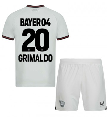 Bayer Leverkusen Alejandro Grimaldo #20 Replika Babytøj Udebanesæt Børn 2023-24 Kortærmet (+ Korte bukser)